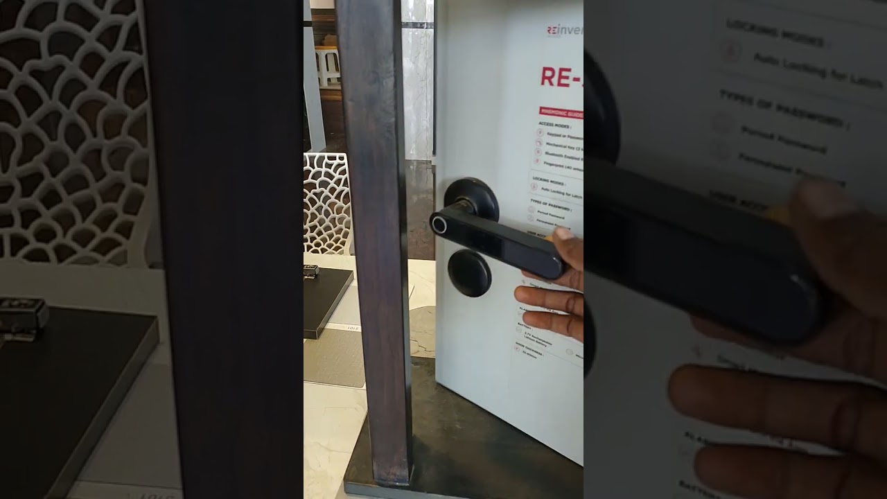 HAFELE RE-SPLIT LOCK WITH VOICE CONTROL AND,  number lock , fingerprint with rechargeable TAMIL