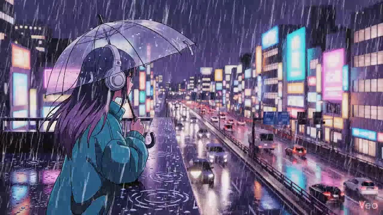 Rainy Night Lofi 🌧️ Japanese Neon City | Chillhop Study Beats