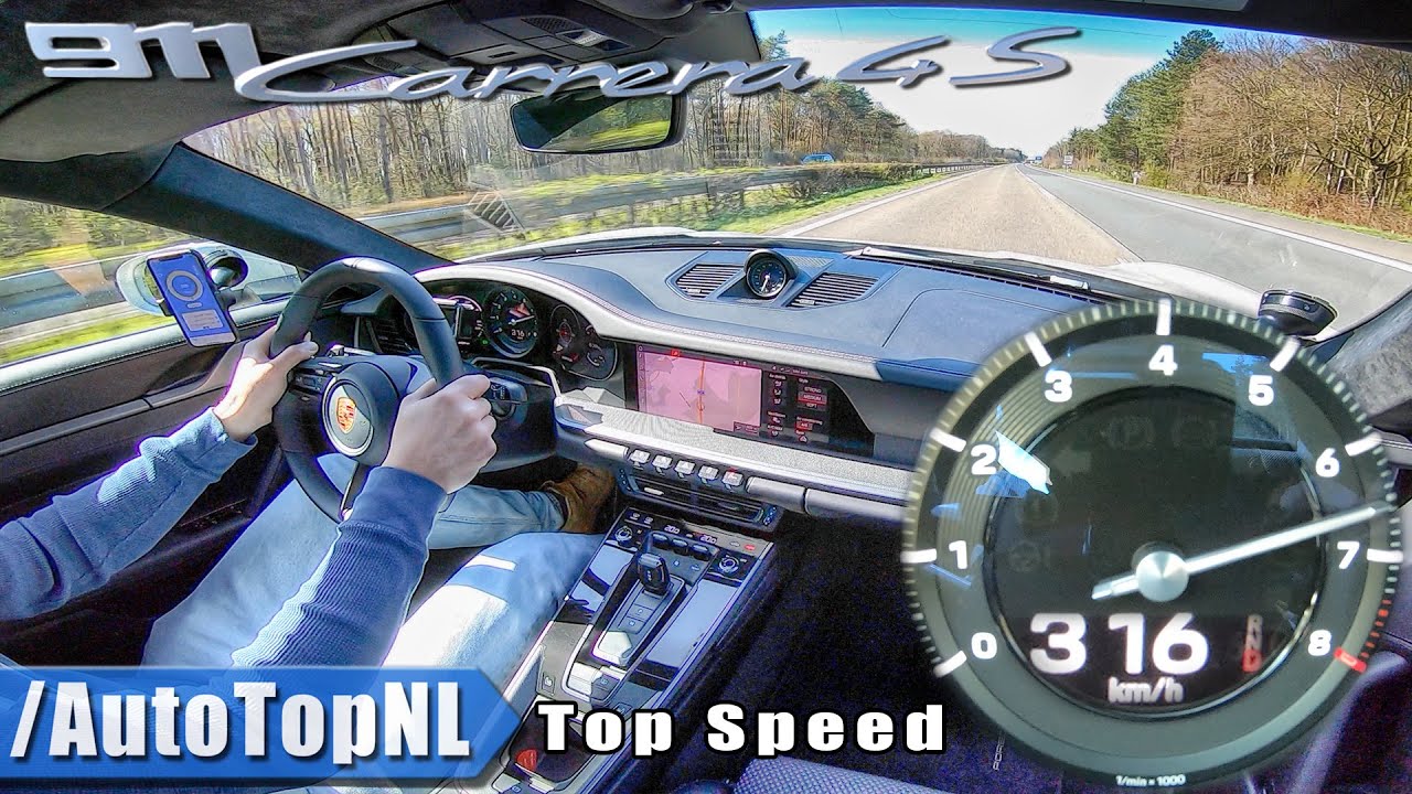 2020 PORSCHE 911 992 Carrera 4S | TOP SPEED 316km/h on AUTOBAHN NO SPEED LIMIT! by AutoTopNL
