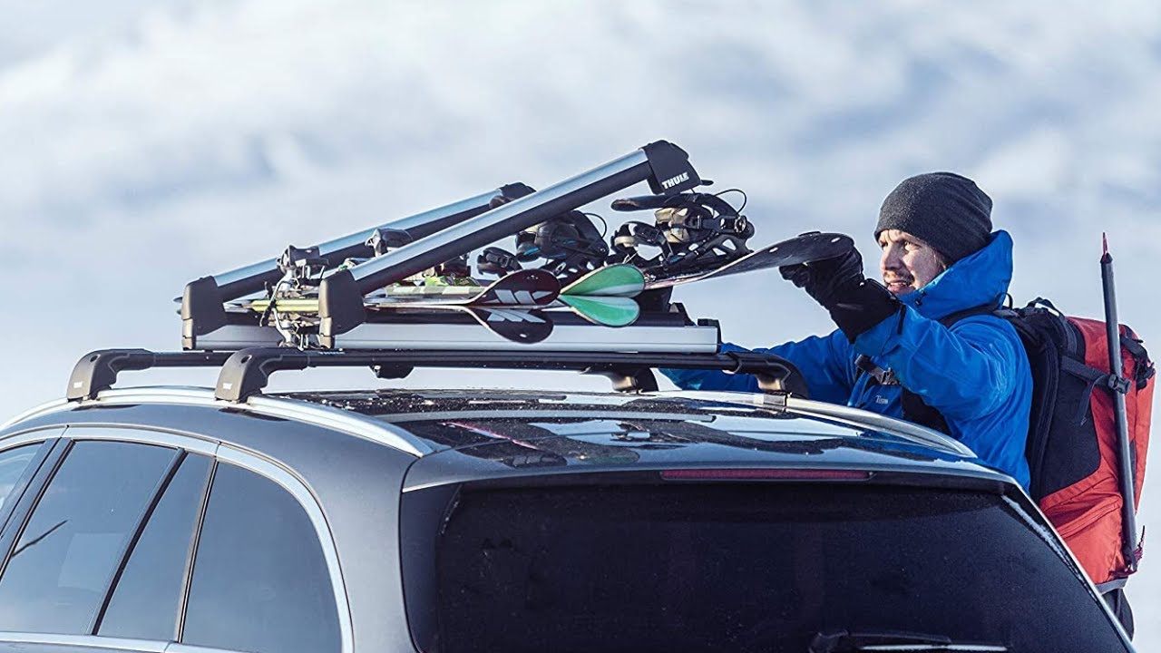 Thule SnowPack Ski/Snowboard Rack, Medium (4 Pr/2 Boards), Black