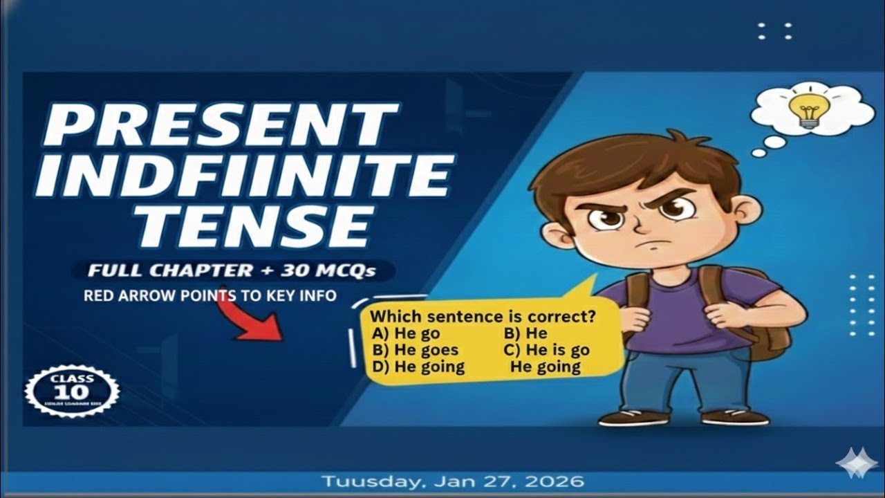 Present Indefinite Tense: High Level Error Correction for Board & Exams