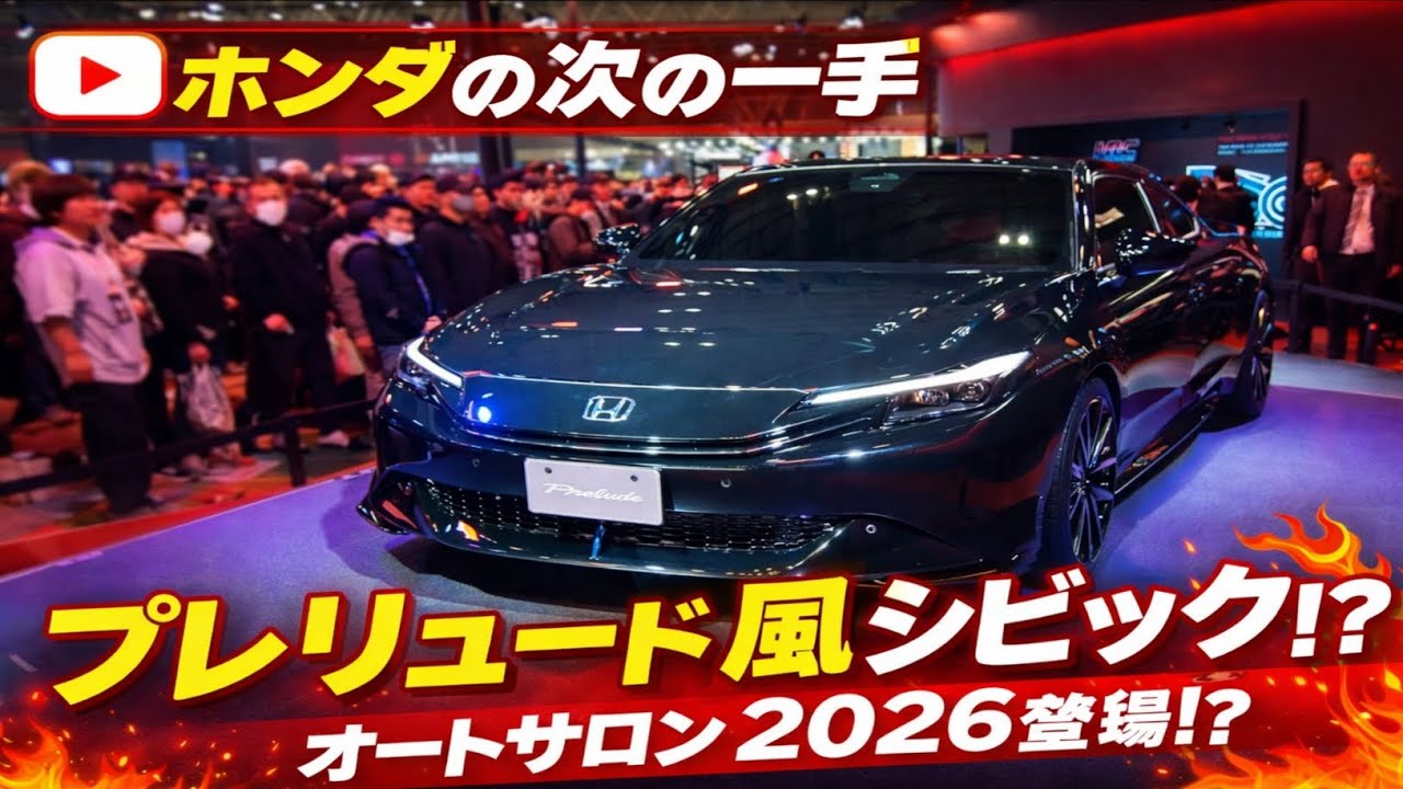🚨✨【ホンダの次の一手】「プレリュード風シビック」誕生か？オートサロン2026で姿を現す“正体不明の試作モデル”