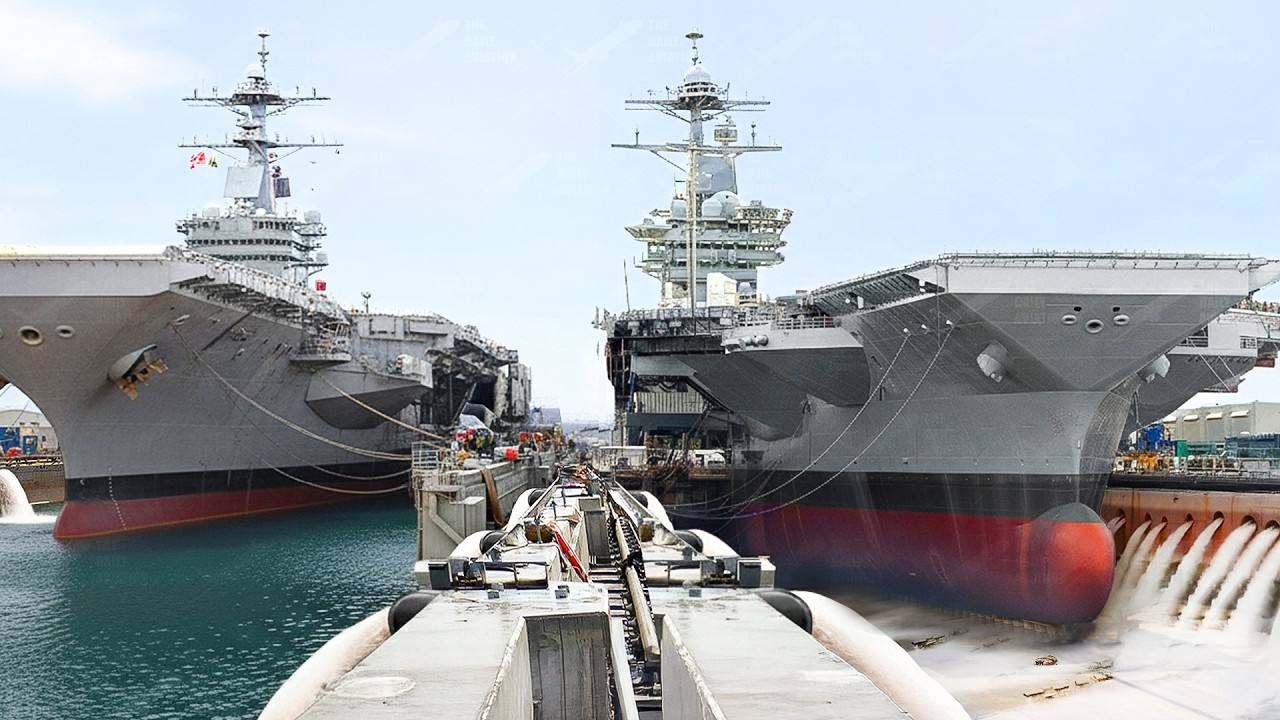 US Navy Relaunching Gigantic Supercarrier After Dry Dock Repairs