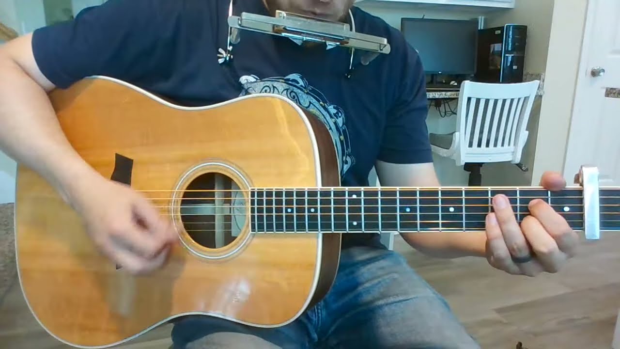 Sweet Virginia - The Rolling Stones - Guitar and Harmonica Lesson (Key of A)