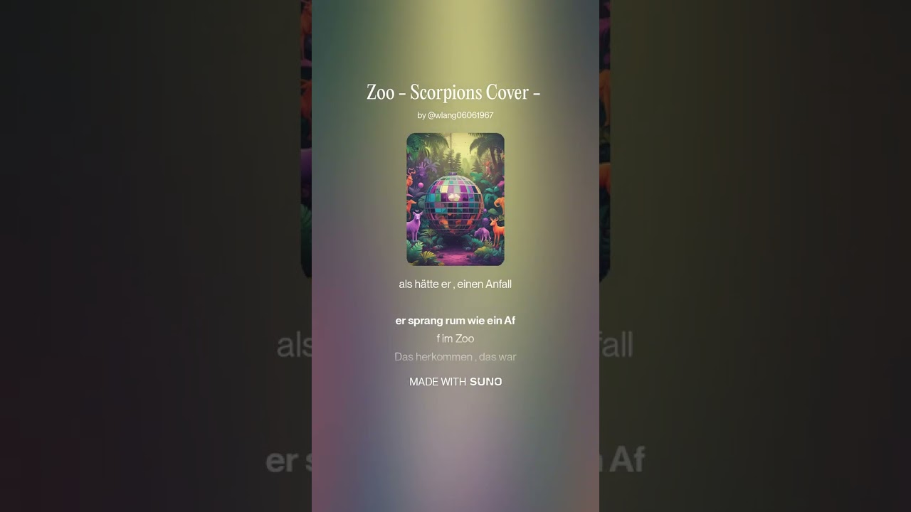 Zoo - Scorpions Cover - heavy metal - version - 🐍🐊🦂🦁🐯🦒🦍🐻- #lied #musik #humor #disco #tanzckub #spaß