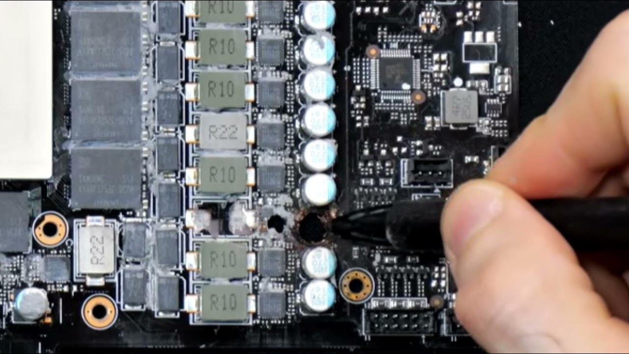 Modified RTX 5090 dies at idle due to extreme temperature