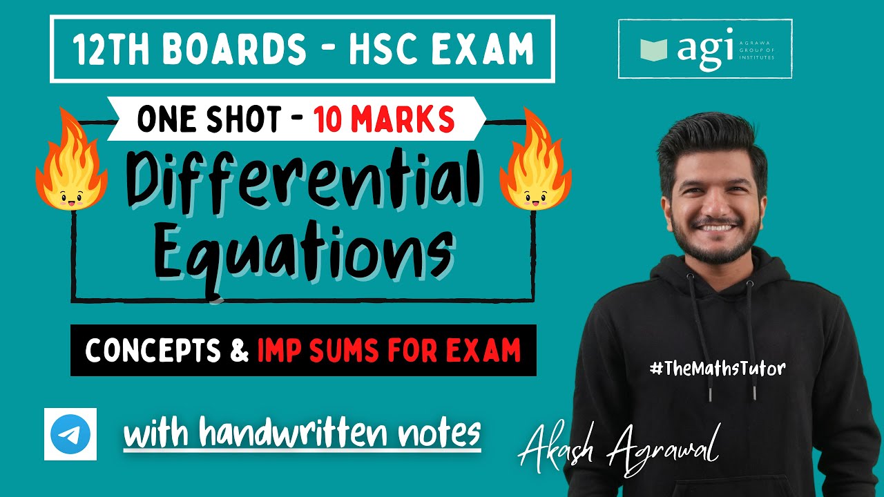 One Shot Differential Equations | Class 12th Commerce | Maths 1 | HSC 2022 | Akash Agrawal
