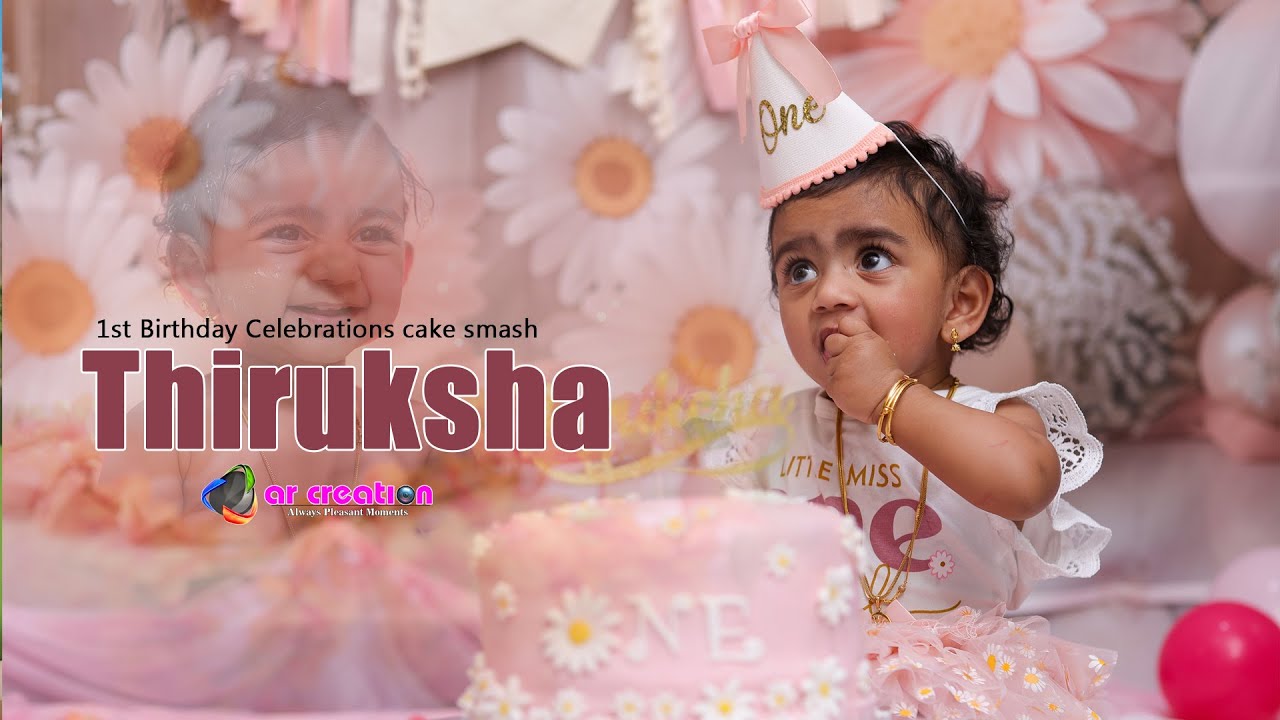 Thiruksha 1st Birthday Celebrations  cake smash