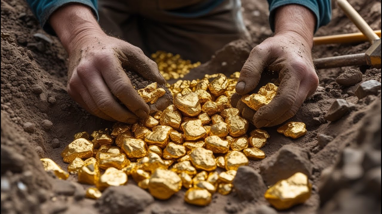 Digging Gold Nuggets at Mountain worth Million Dollar