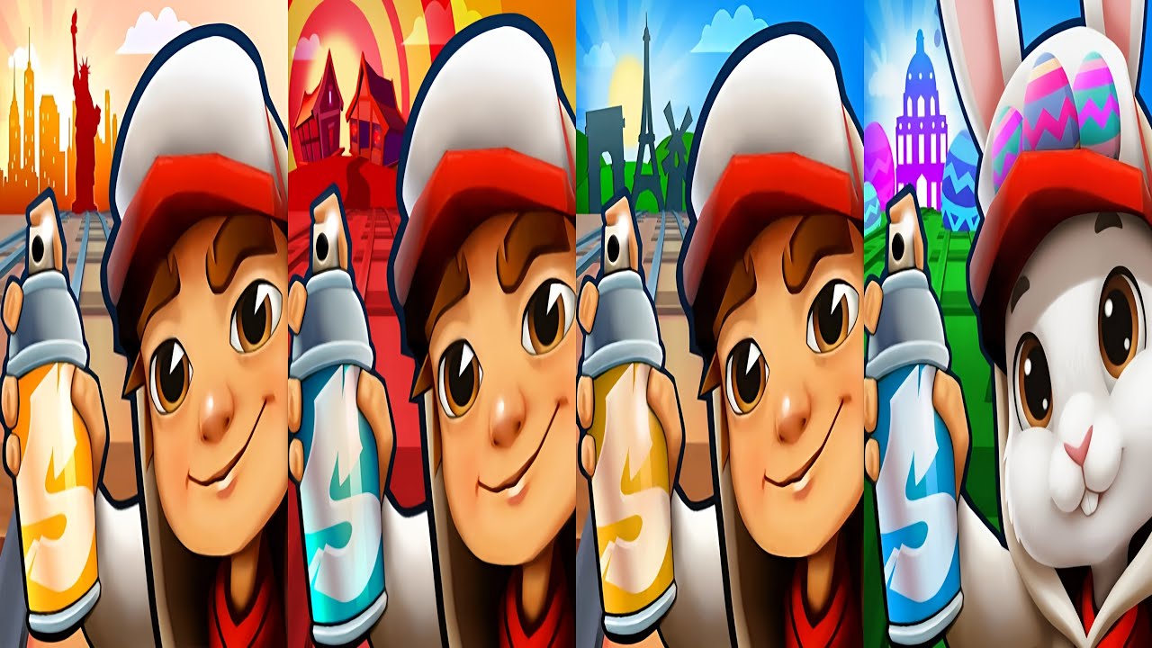 Subway Surfers : New York 2025 🆚 Paris 2024 🆚 Oxford 2022 🆚 Lunar New Year 2022 Maps Comparison