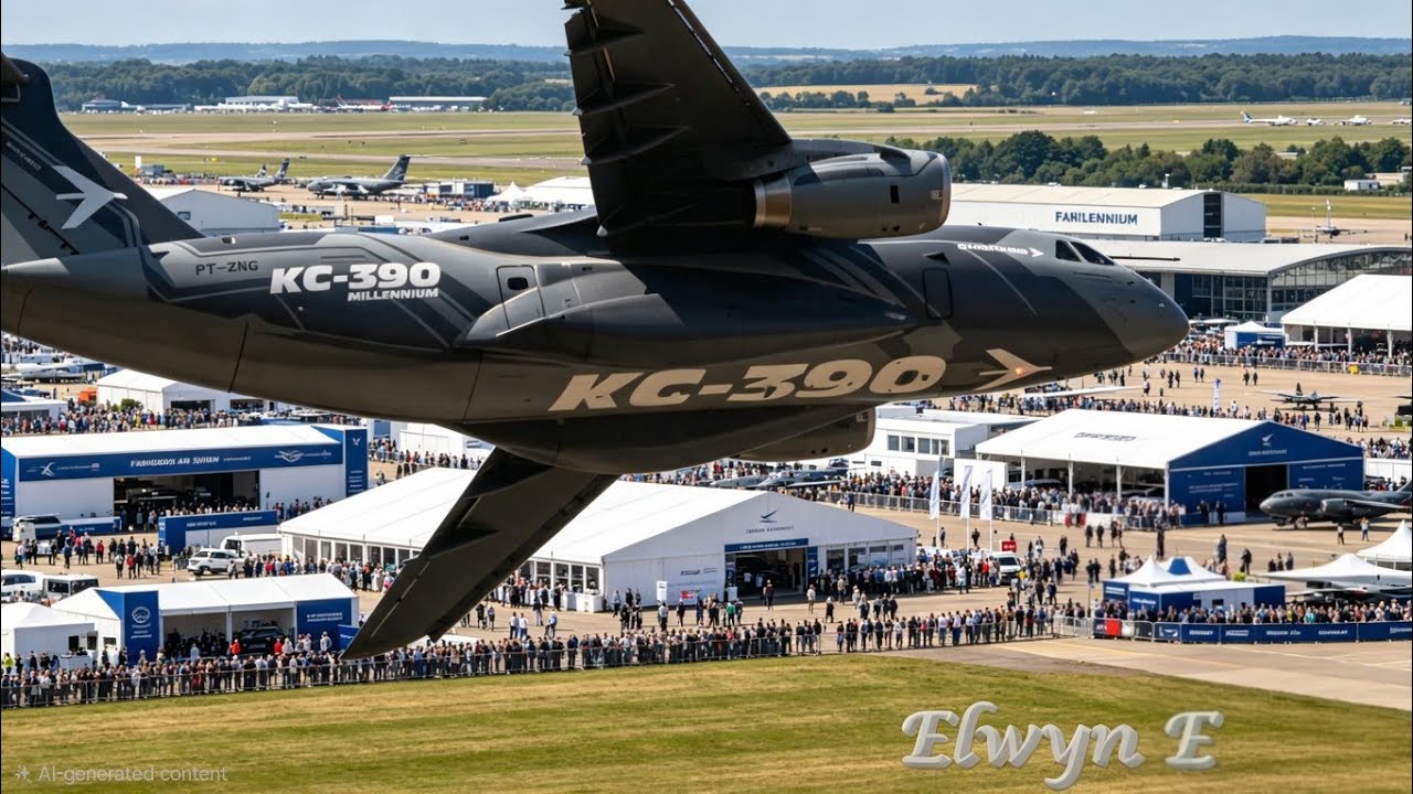 AWESOME Embraer KC-390 Incredible short Landing Farnborough