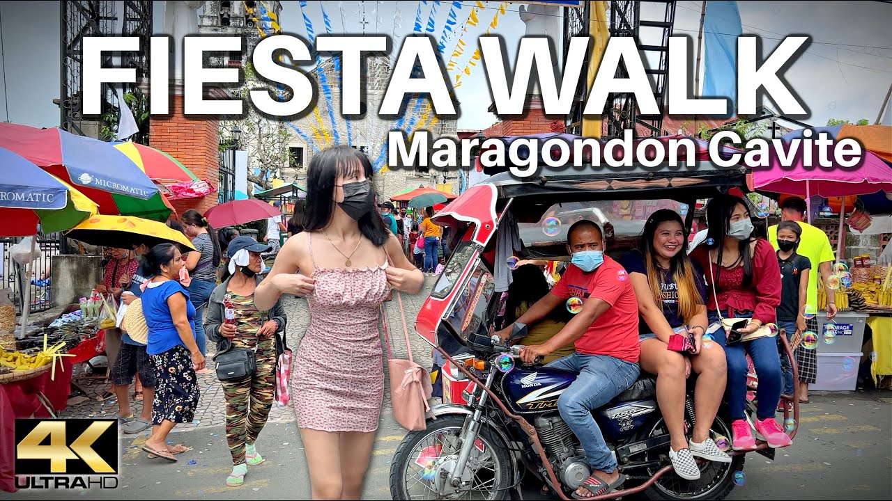 Maragondon Cavite Fiesta Day Walk in the Rain [4K]