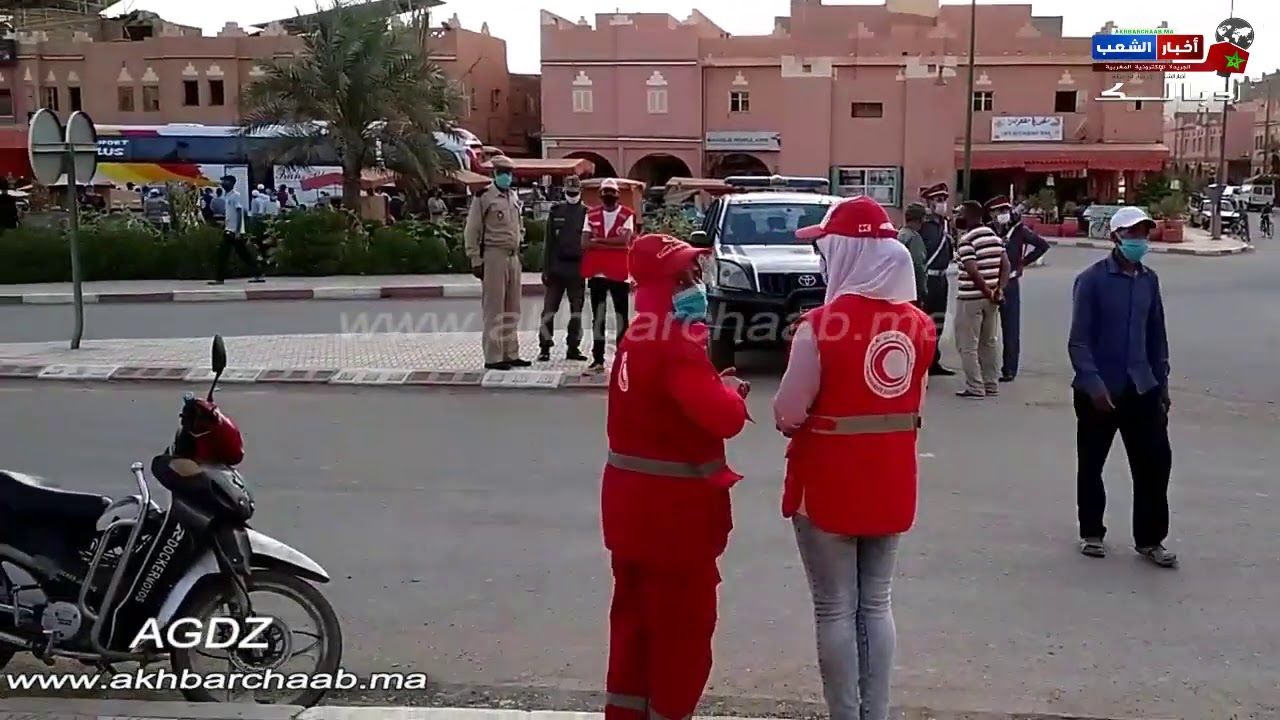 اكدز..حملة تحسيسية بمخاطر كورونا بحضور السلطات المحلية الدرك الملكي والهلال الاحمر
