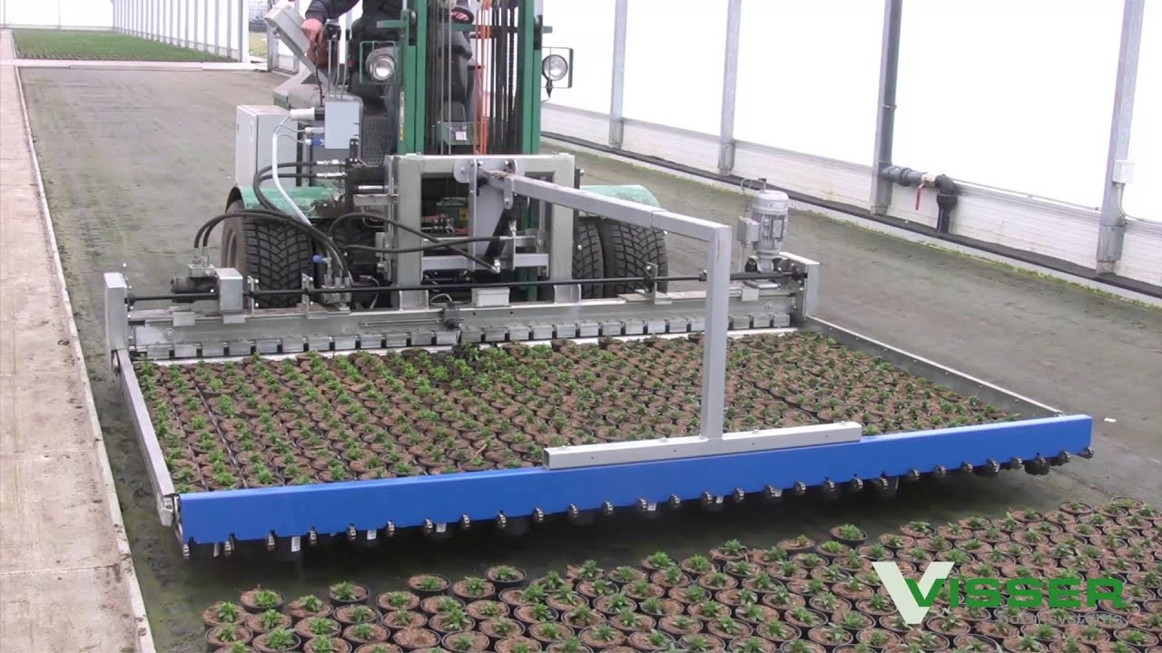 Visser Horti Systems - Space-O-Mat spacing fork with support clamping system - Br&uuml;x