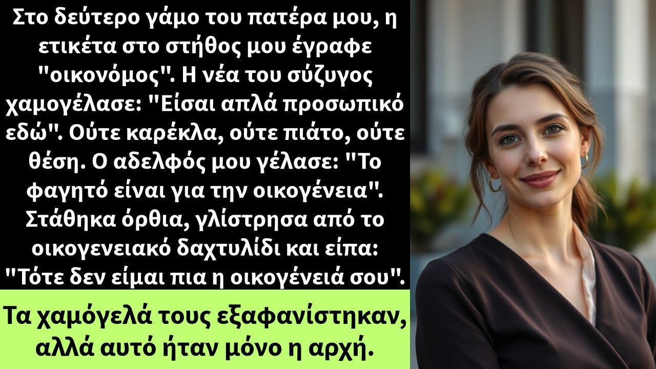 Στο δεύτερο γάμο του πατέρα μου, η ετικέτα στο στήθος μου έγραφε 