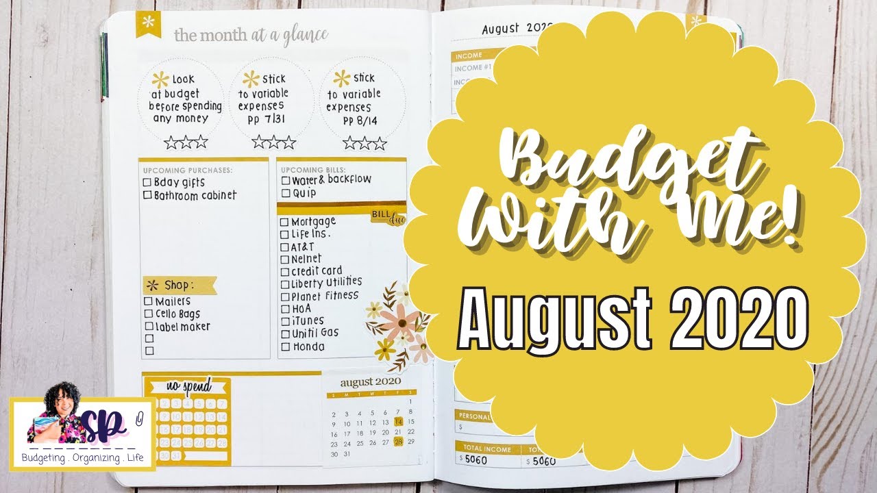 Erin Condren Petite Budget Book: August 2020 Budget With Me!