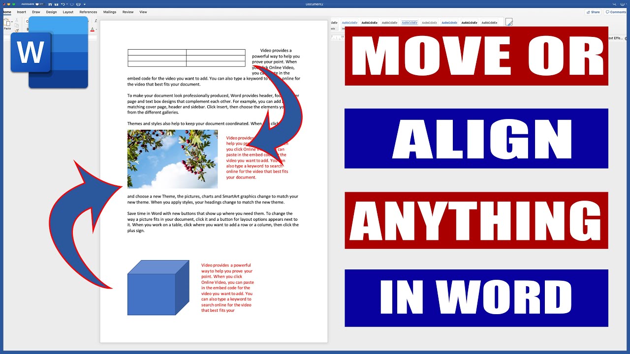 Как переместить или выровнять любой объект в Word | Учебные пособия по Microsoft Word