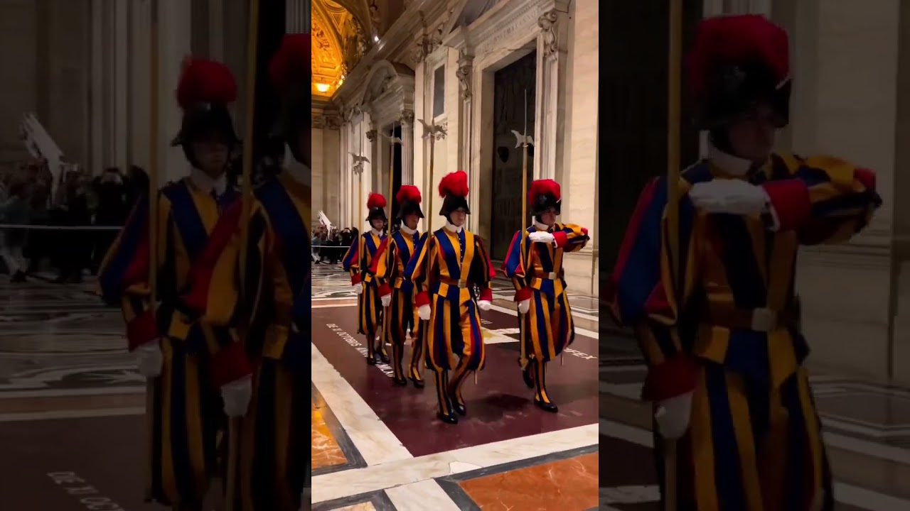 Vatican Swiss Guards Pay Their Last Respect to the Pope
