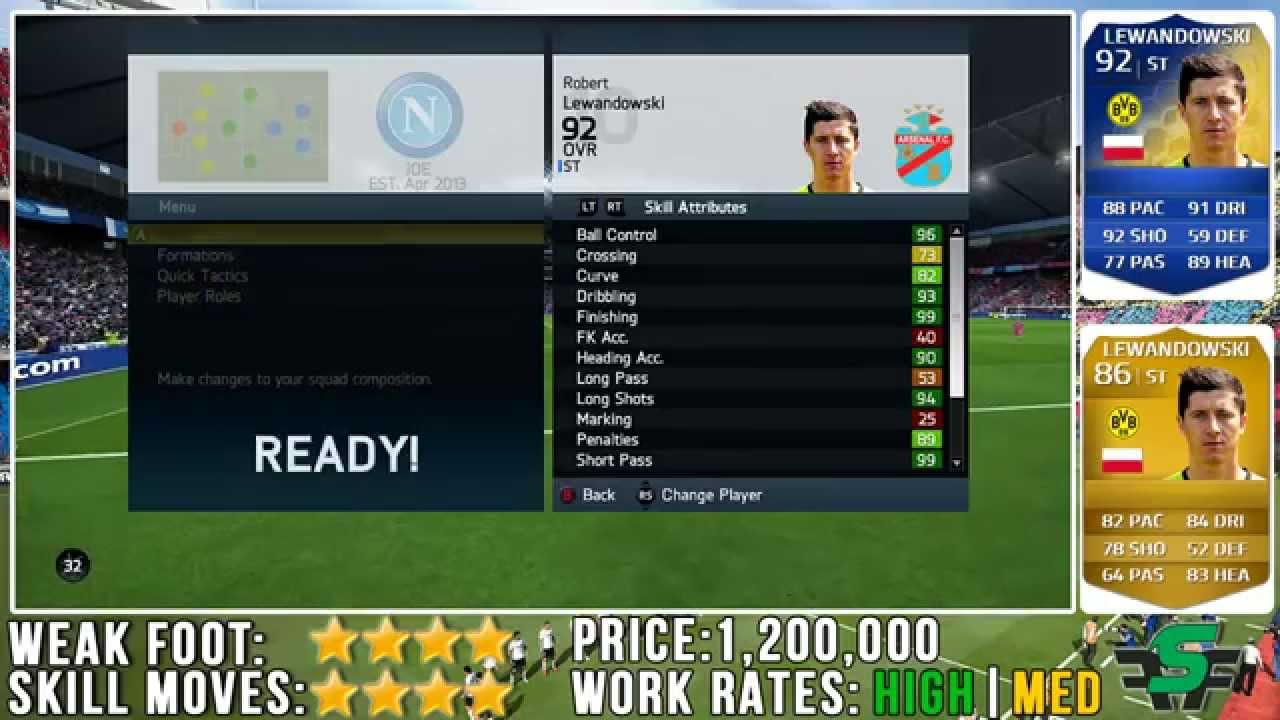 FIFA 14 TOTS Lewandowski Review (92) w/ In Game Stats & Gameplay