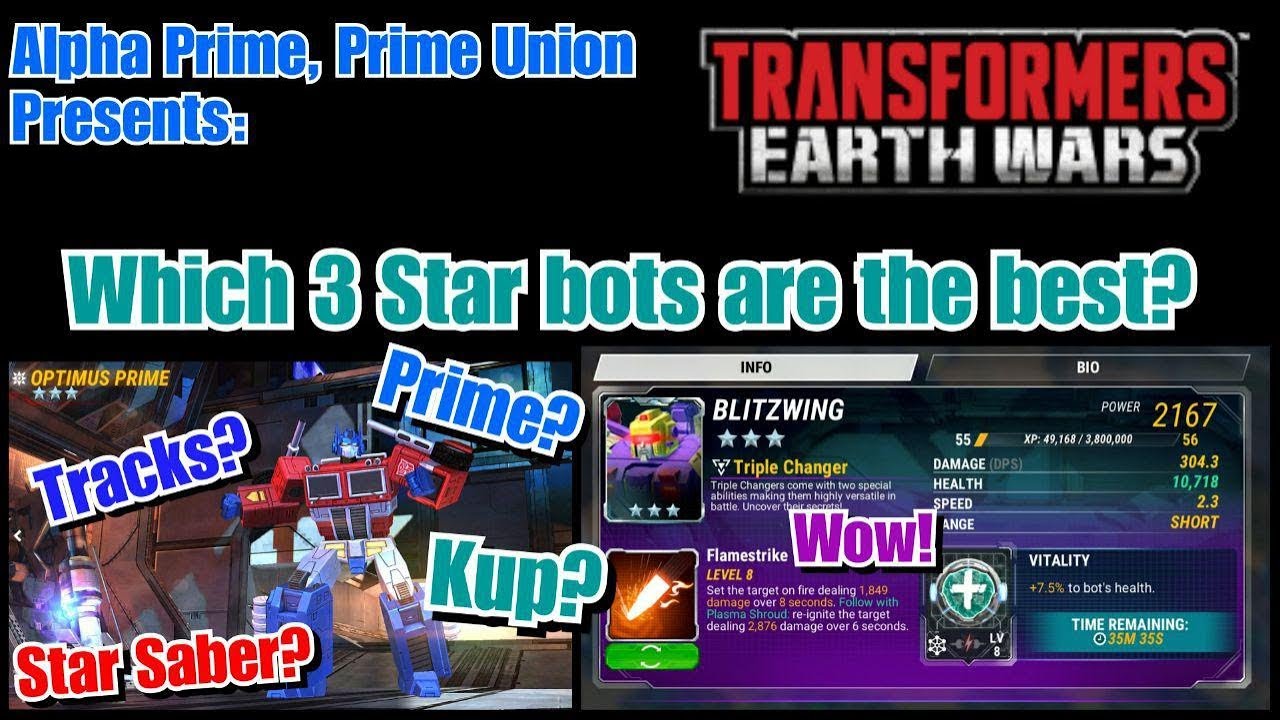 Part 3: Which 3 Star bots are worth leveling and investing spark into? Transformers: Earth Wars