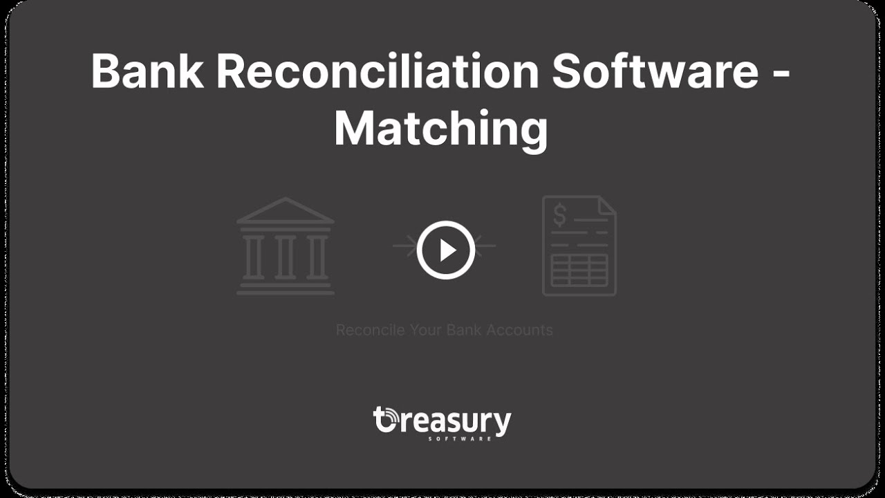 Bank Account Reconciliation Software - Matching