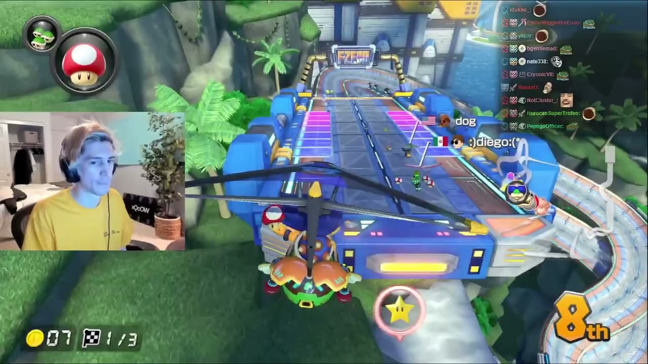 xQc tries to prove the doubters wrong in Mario Kart!