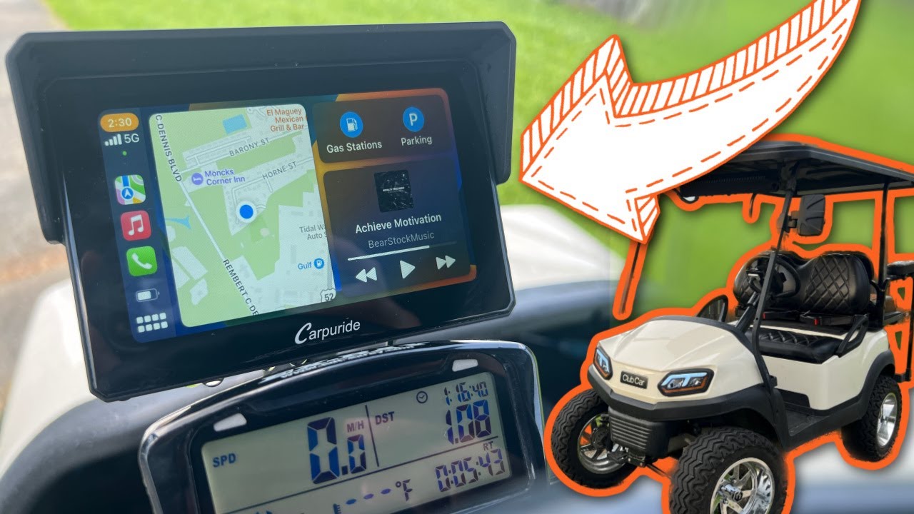 Я УСТАНОВИЛ Carpuride W502 PowerSports Wireless Bluetooth Apple CarPlay на гольф-каре.......