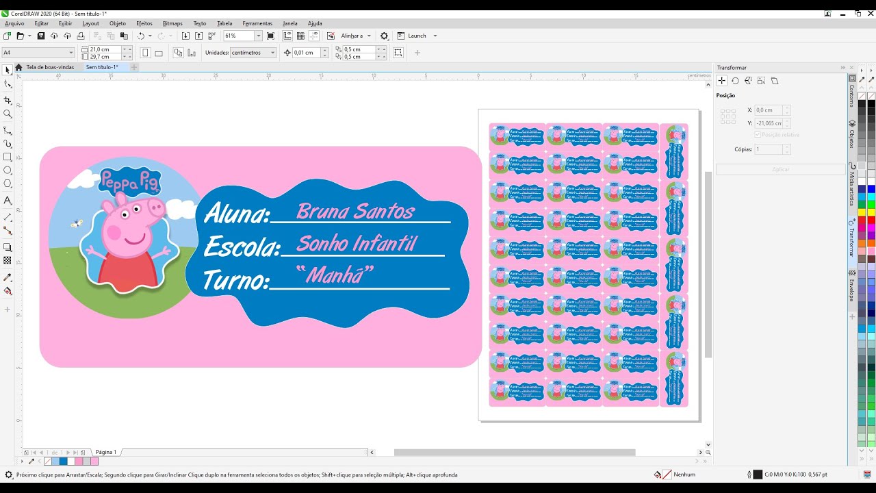 Etiquetas Escolares  ATUALIZADO Corel Draw 2022