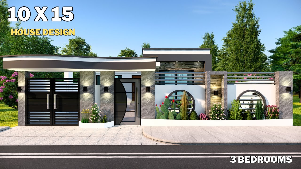 MODERN HOUSE DESIGN | 3BEDROOM HOME IDEAS | 10mX15m  HOUSE WITH CAR PARKING