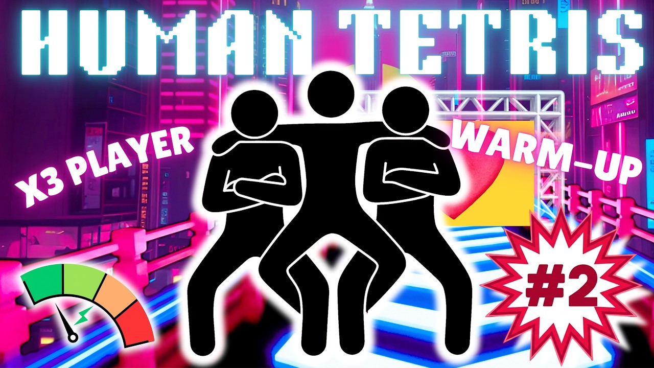 HUMAN TETRIS x 3 Player Co-op🔥 | -500 Kcal Burn | High-Quality Immersive Interactive Warm-Up #2