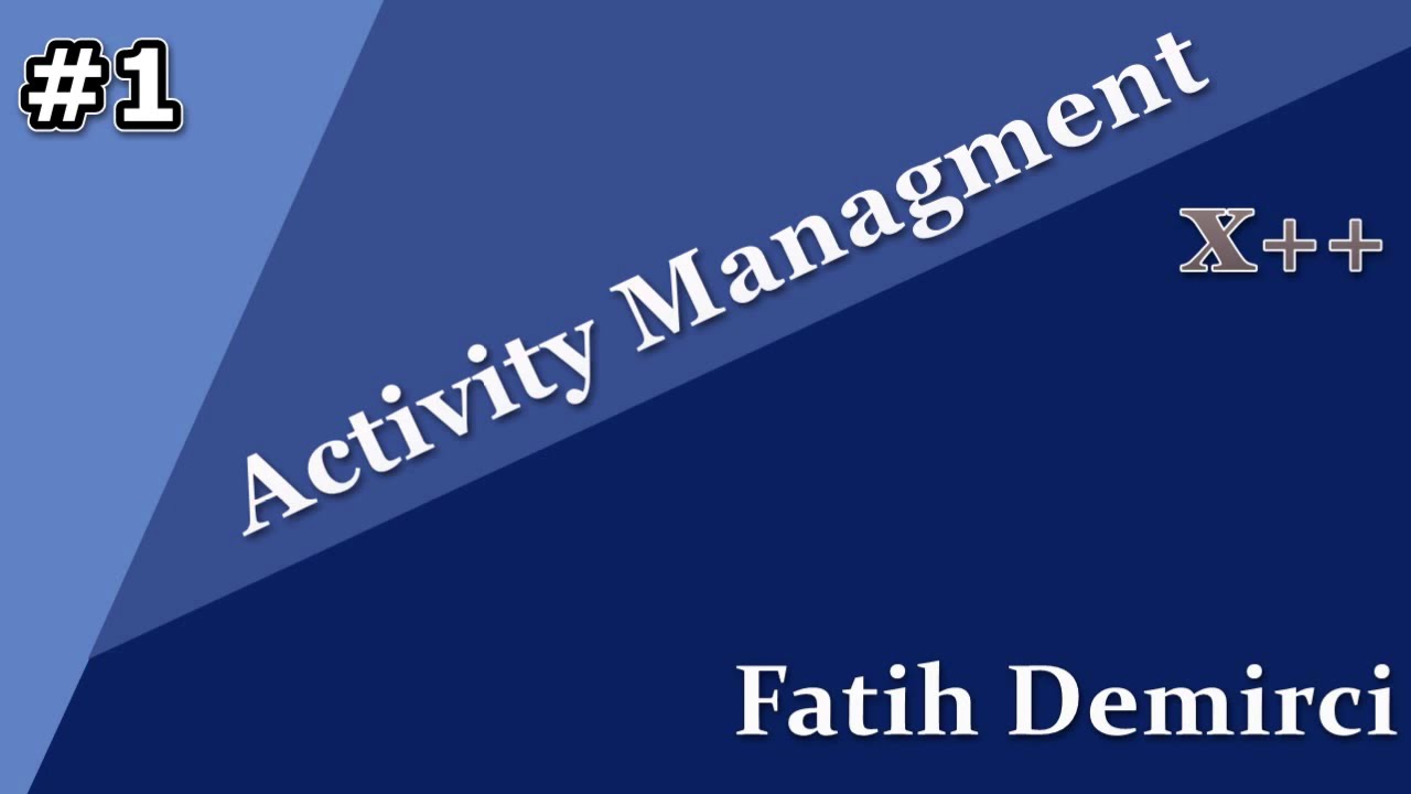 X++ :Activity Managment 1- Create Model First EDT and Table