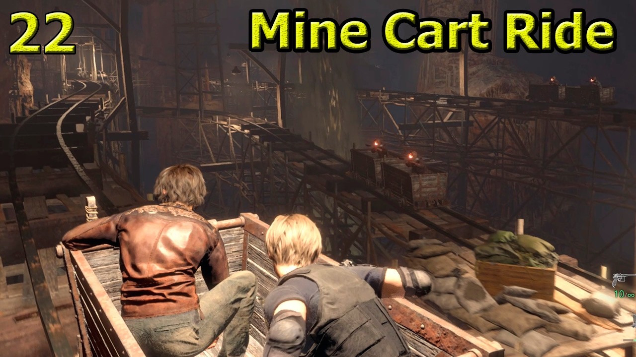 Mine Cart Ride Gameplay in Resident Evil 4 remake