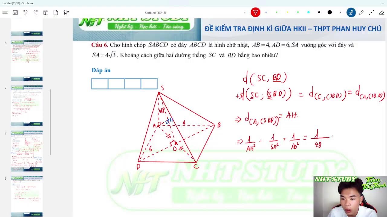 [TOÁN 12] Chữa Đề Thi Học Kỳ 2 - THPT Phan Huy Chú