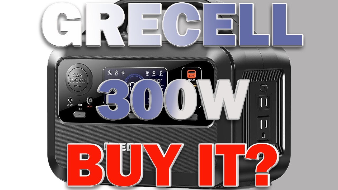 GRECELL 300W Portable Power Station 230Wh Solar Generator Backup LiFePO4 Battery Camping Road Trip