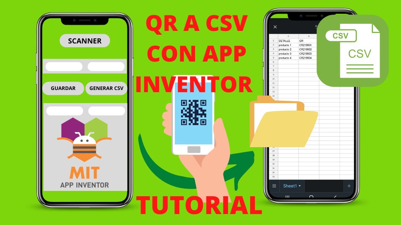CREA TU APLICACION EN APP INVENTOR PARA LEER QR Y GUARDAR EN UN ARCHIVO CSV