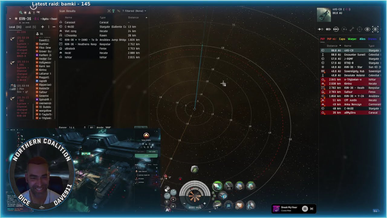 *EveOnline* *PVP*  Happy New Year Roaming Fleet in Fountain and  Marauders getting baited ^^ 02/01