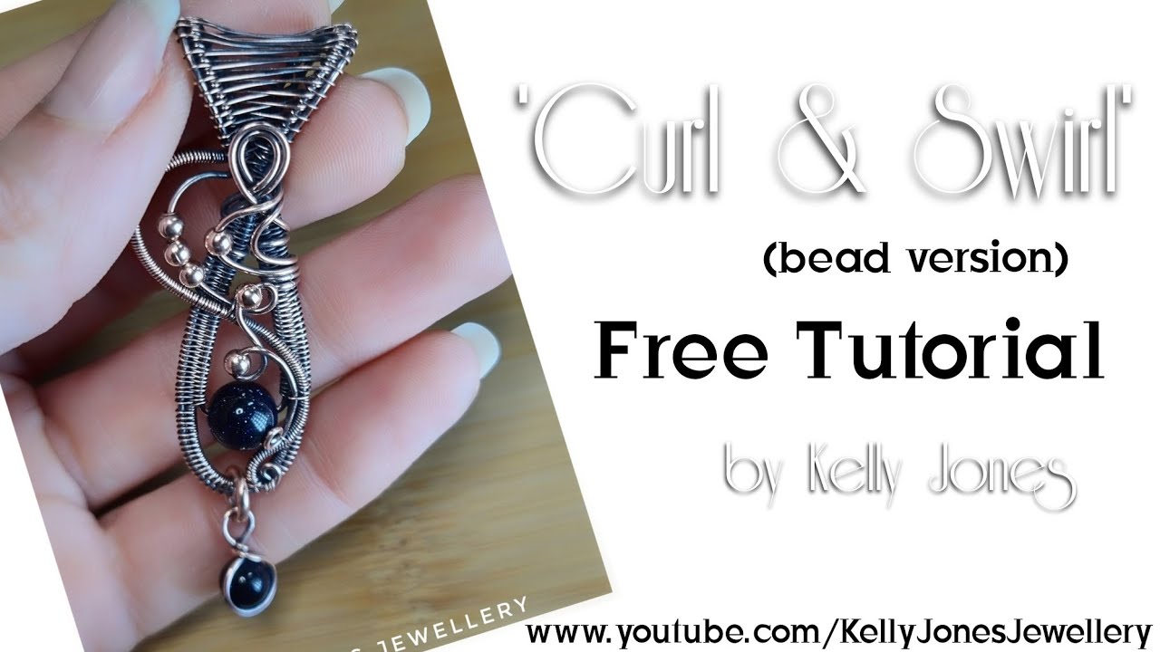 Wire wrap pendant tutorial 'Curl & Swirl' (bead version) by Kelly Jones Jewellery.