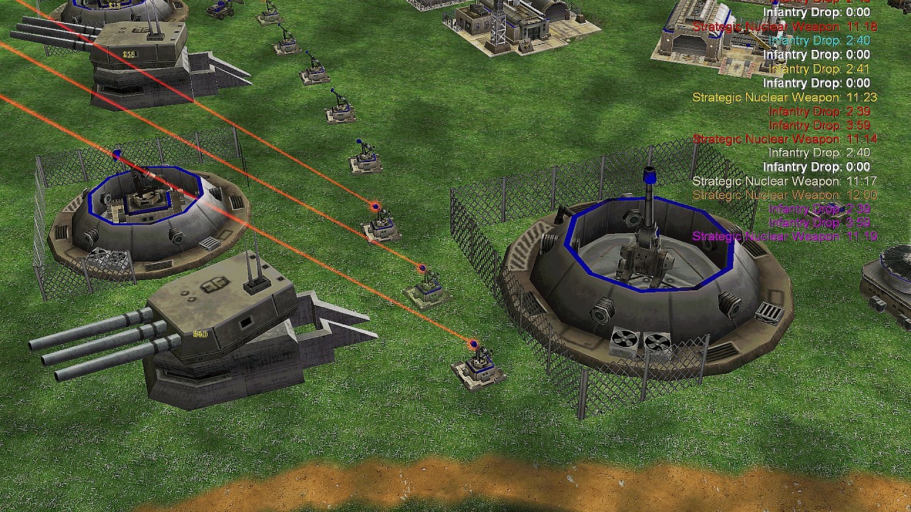 USA Supreme + Mega Artillery + Nuke Aurora vs 7 INFANTRY China Command & Conquer Generals Apocalypti