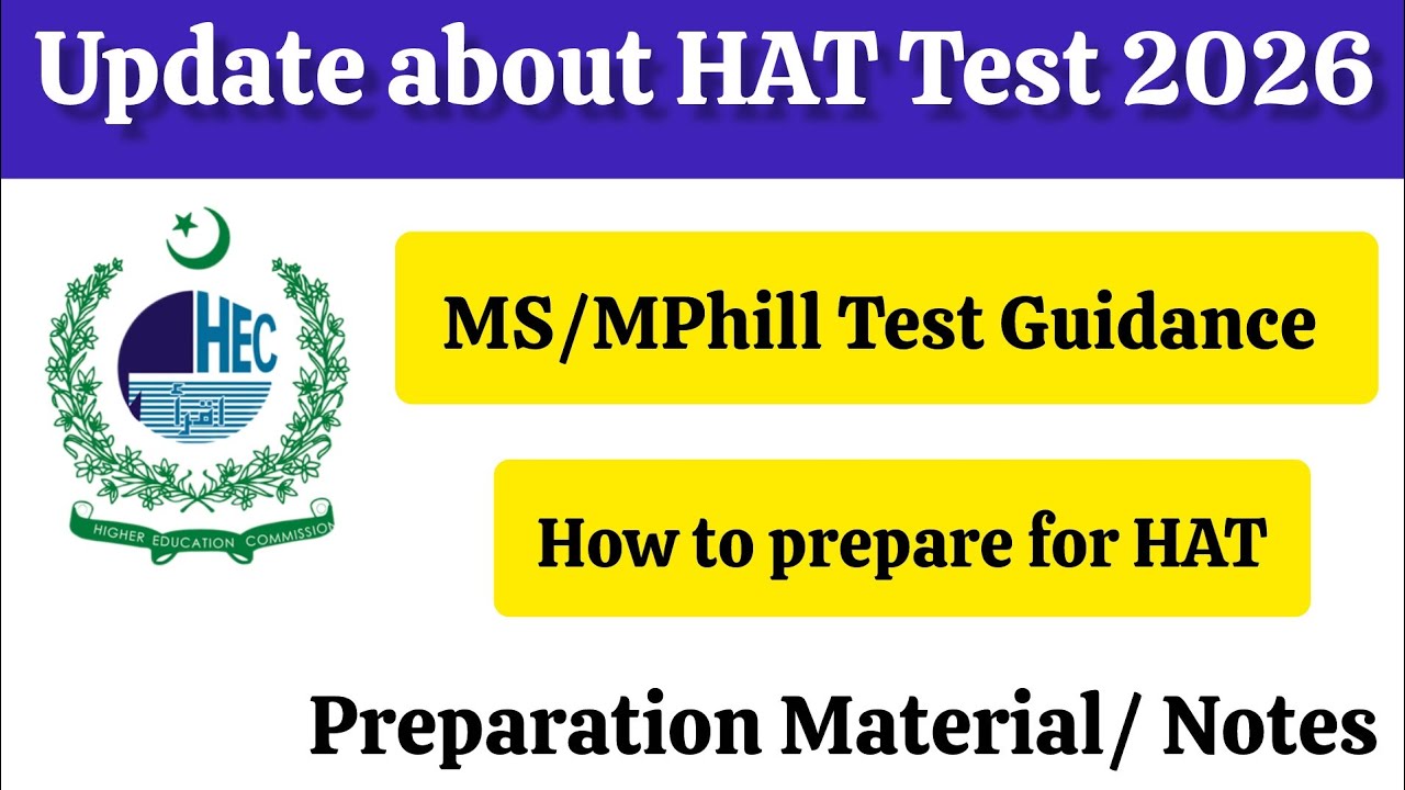 HEC- HAT Test Guide 2026|MS/Mphill Admissions complete Guide| Preparation Material