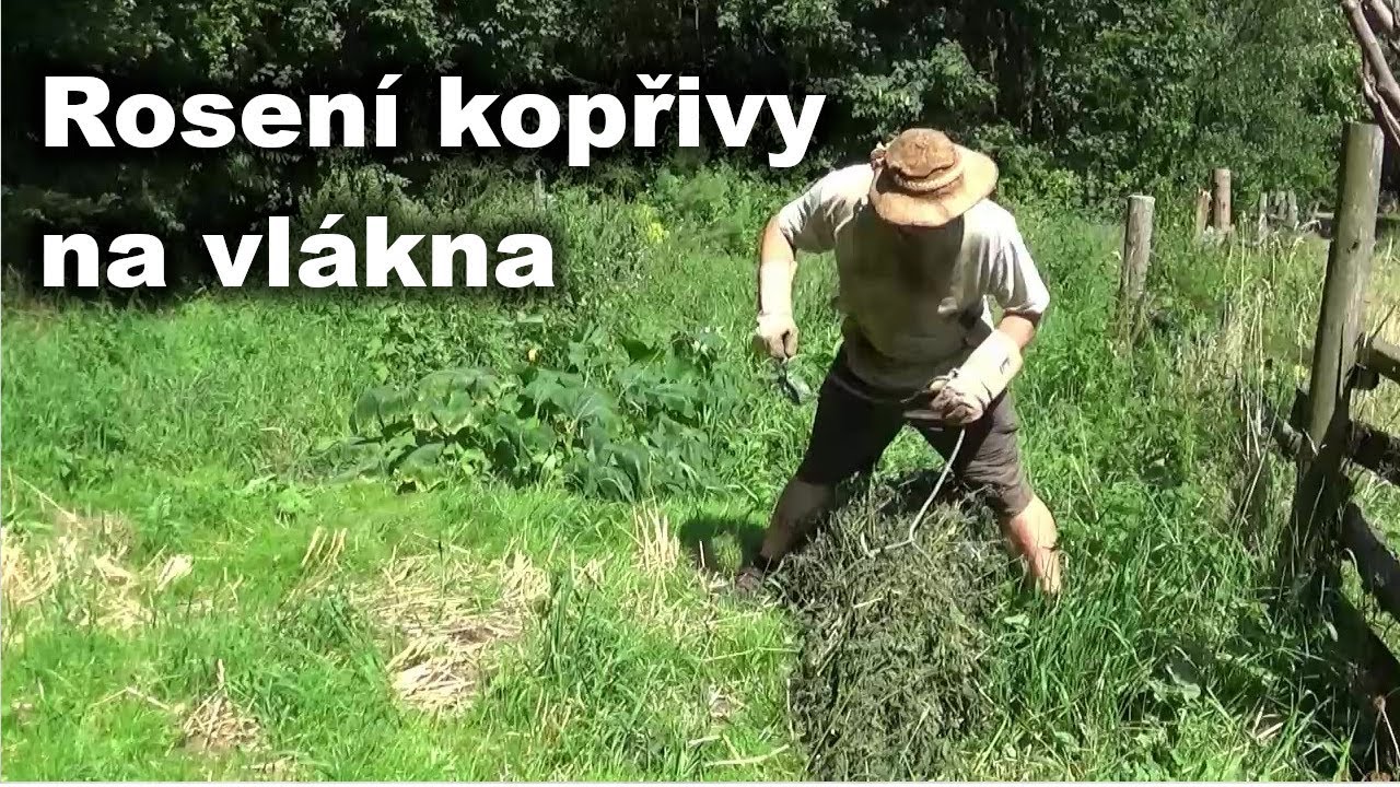 Rosení - Výroba provazu z kopřivových vláken