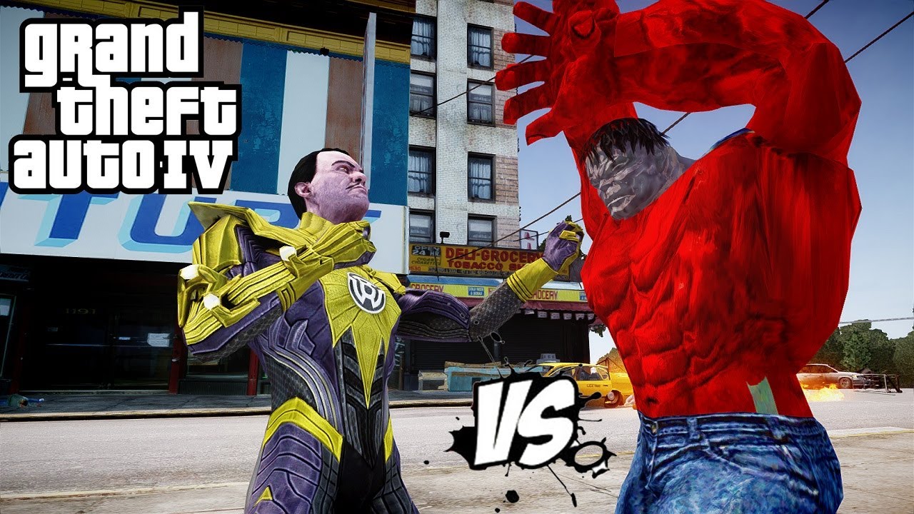 INJUSTICE SINESTRO VS RED HULK - EPIC BATTLE - GTA 4