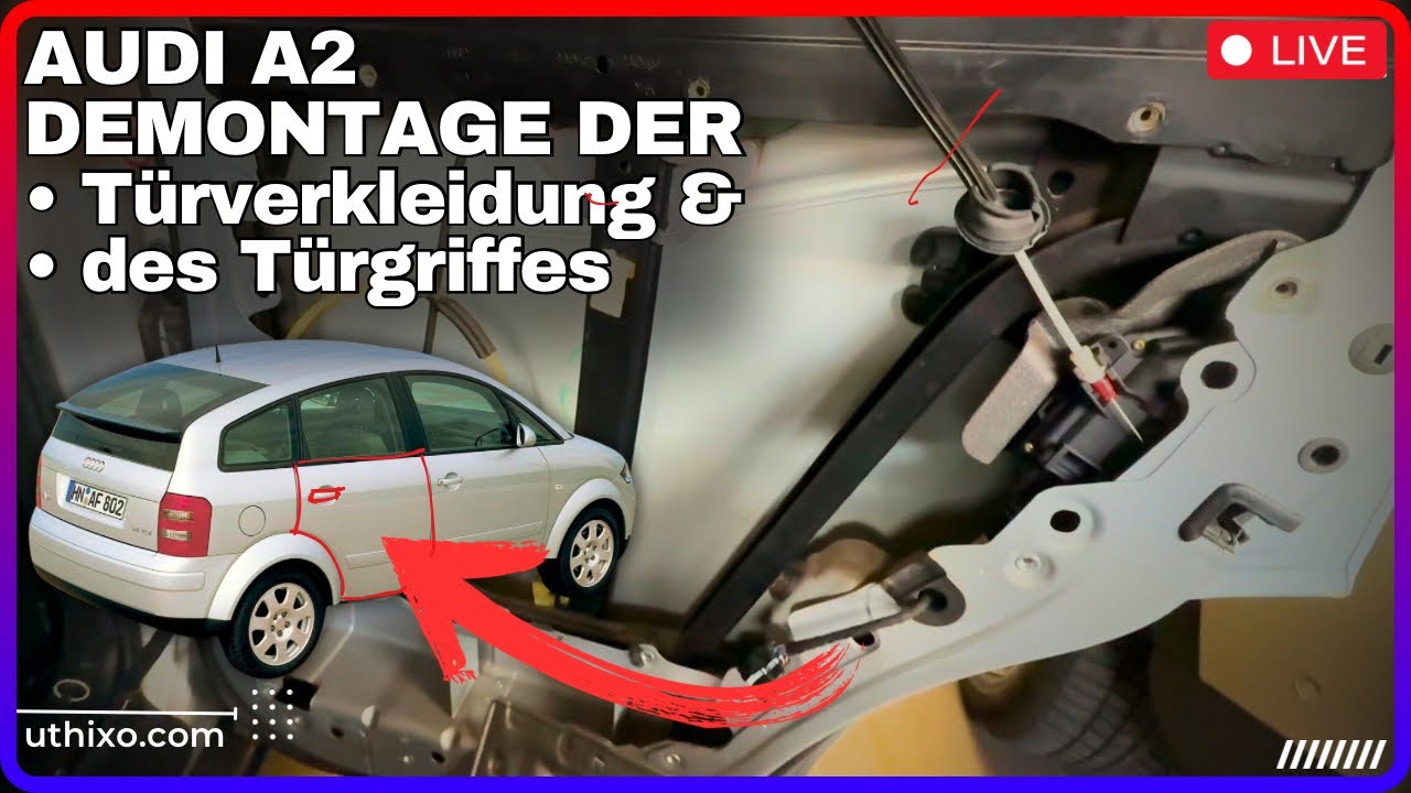Audi A2 (8Z) TÜRVERKLEIDUNG ausbauen & TÜRGRIFF ausbauen ANLEITUNG Tutorial DIY Türschloss ausbauen
