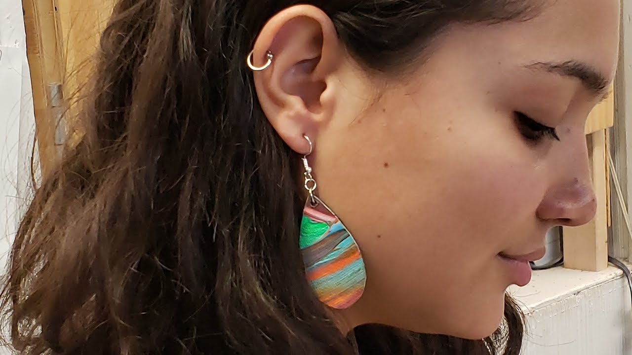 Simple Paint Canvas Earrings - Eps 123