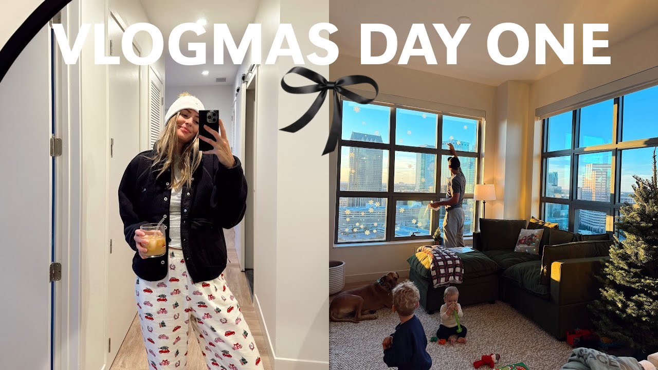 VLOGMAS ДЕНЬ 1 🎄 Украшение моей РОСКОШНОЙ КВАРТИРЫ в высотном здании и покупка рождественской елки