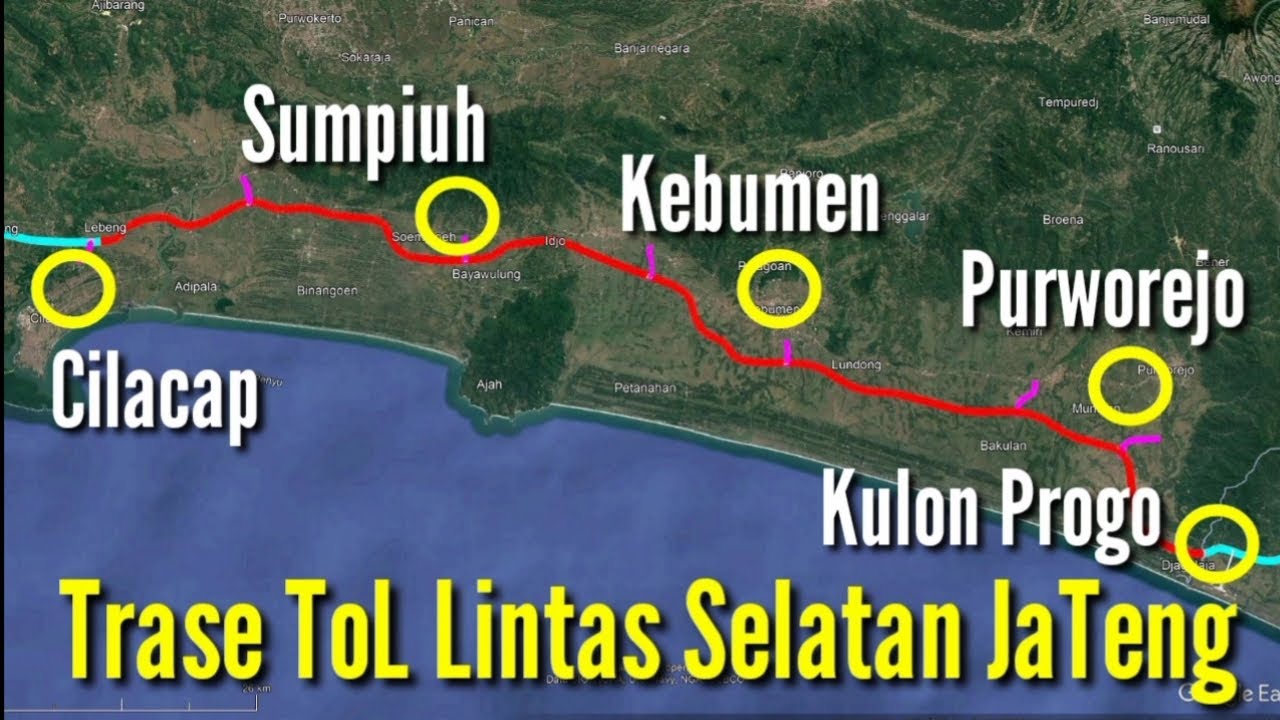 Trase Jalan ToL Cilacap - Kebumen - Purworejo dan Kulon Progo