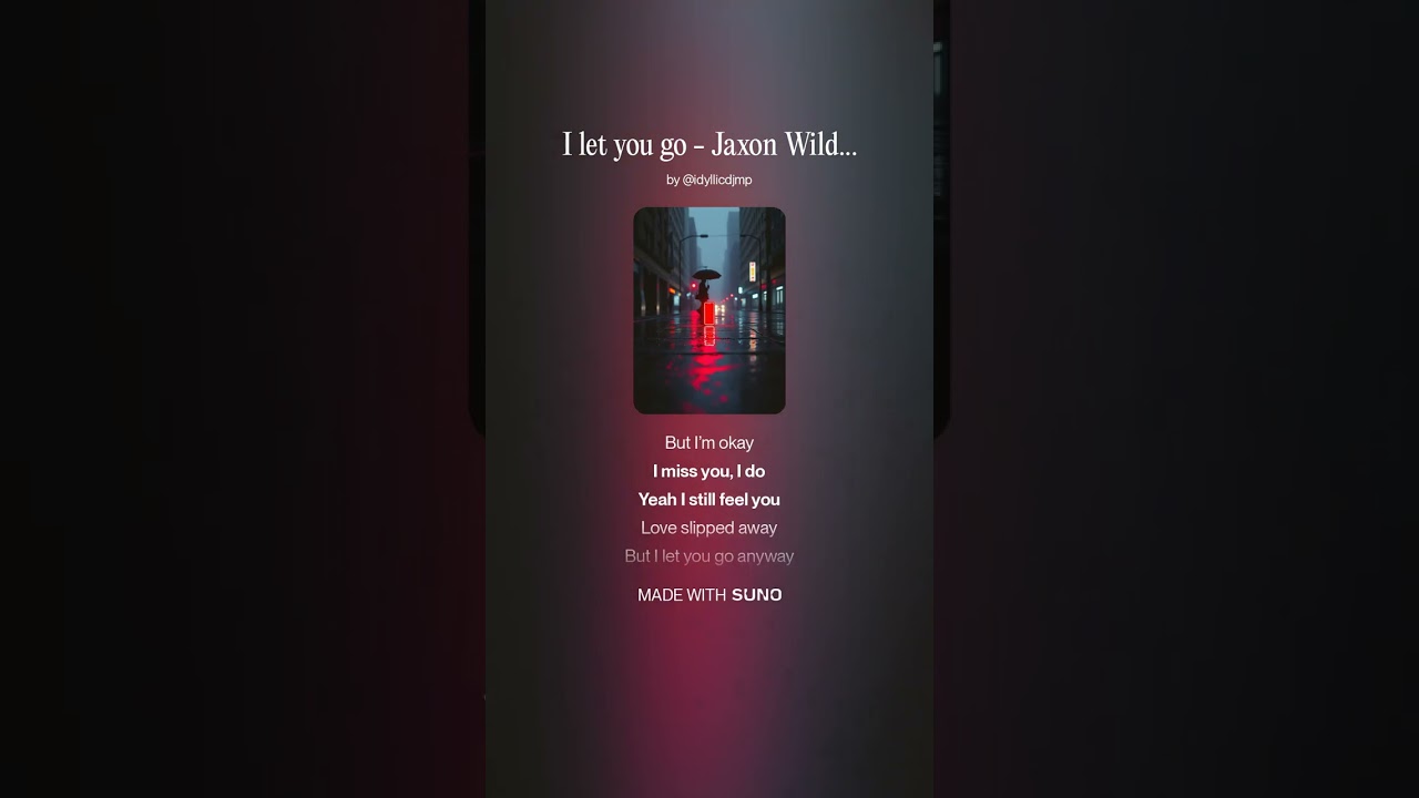 I let you go - Jaxon Wilde skapad med hjälp av Suno #pop #music #song #soul #rock 