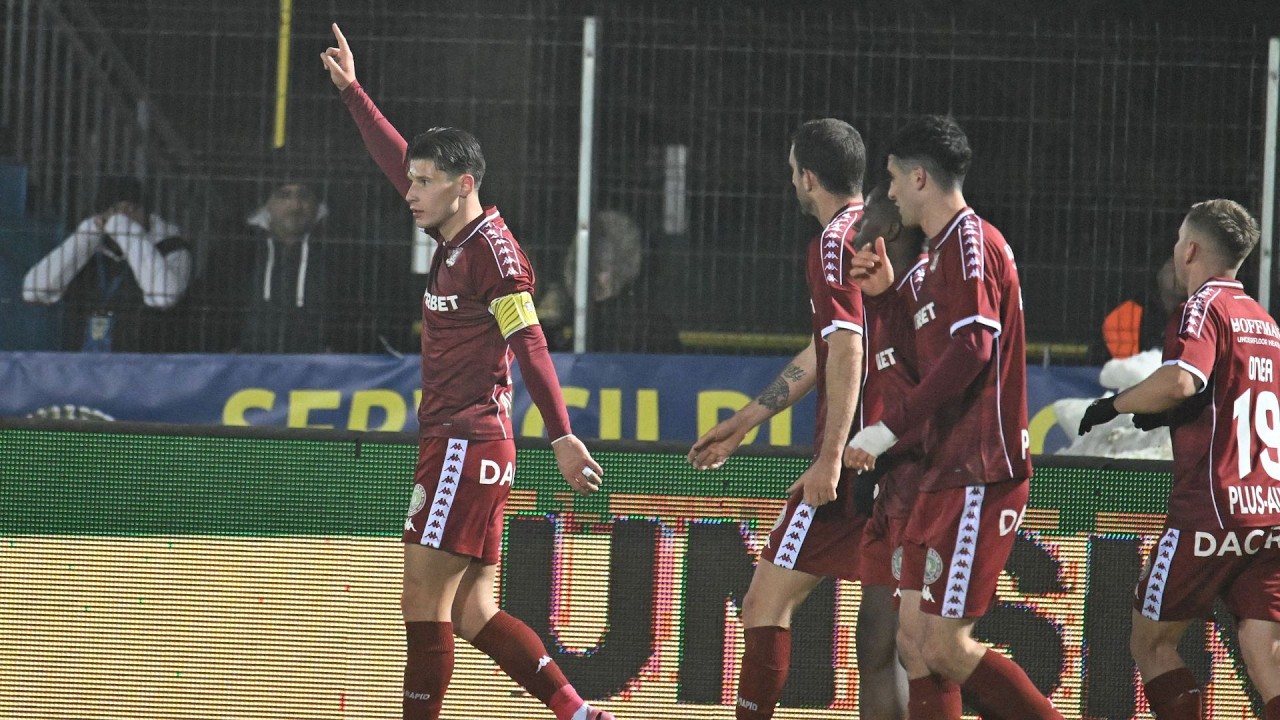 Rezumat | Unirea Slobozia - Rapid 1-2. Giuleștenii își consolidează locul 2 și țin aproape de lider