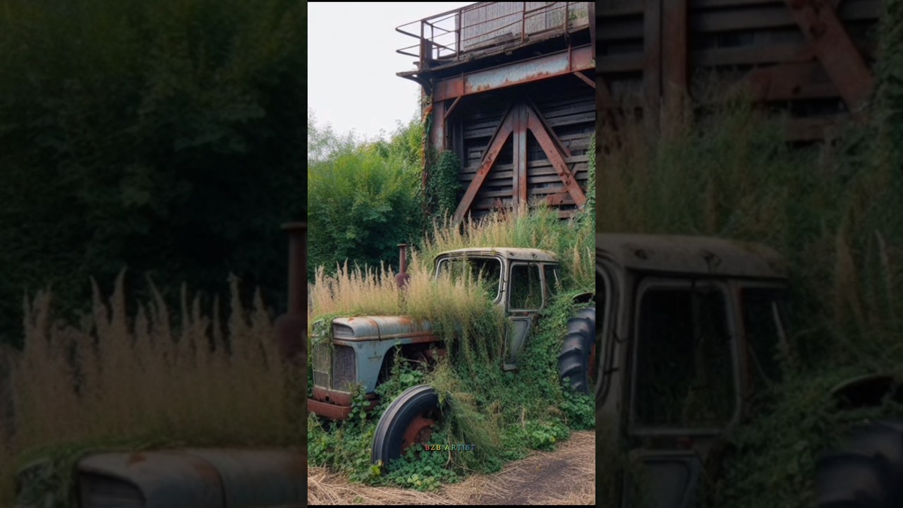 broken tractor #abandonedplace #shorts