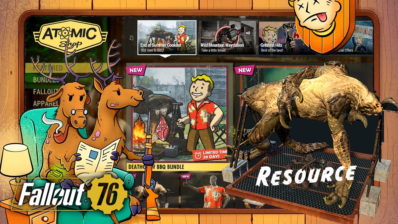 Fallout 76: Atomic Shop (New Resource Generator: Deathclaw Slow Roaster) 10 September 2024