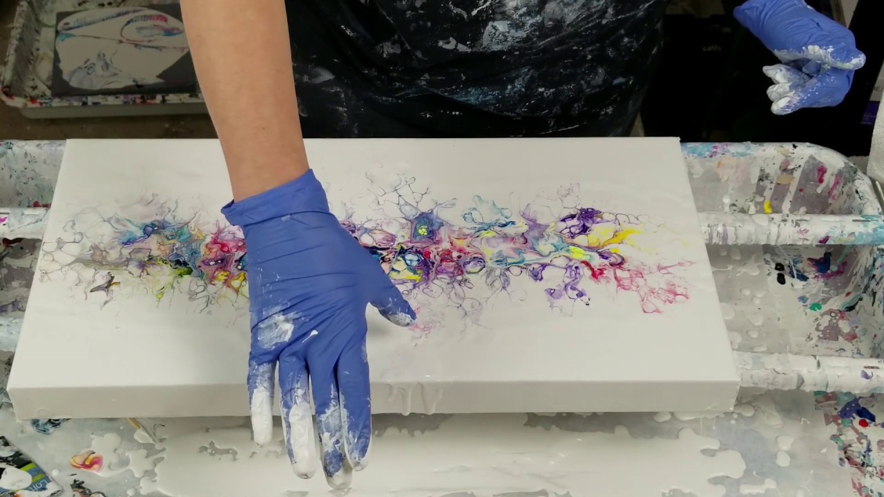 (477) Acrylic swipe with paper towels, cardboard, and a straw
